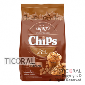 GOTAS CHIPS SABOR DULCE DE LECHE 1 X 1KG LODISER